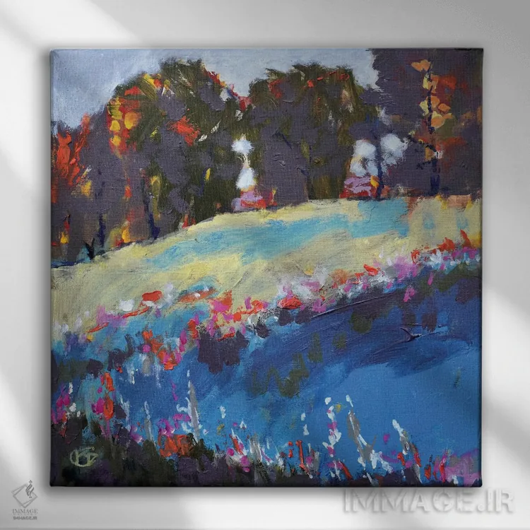 تابلو دکوراتیو درختان روی تپه اثر کیپ دکر - نمای روبهرو روی دیوار