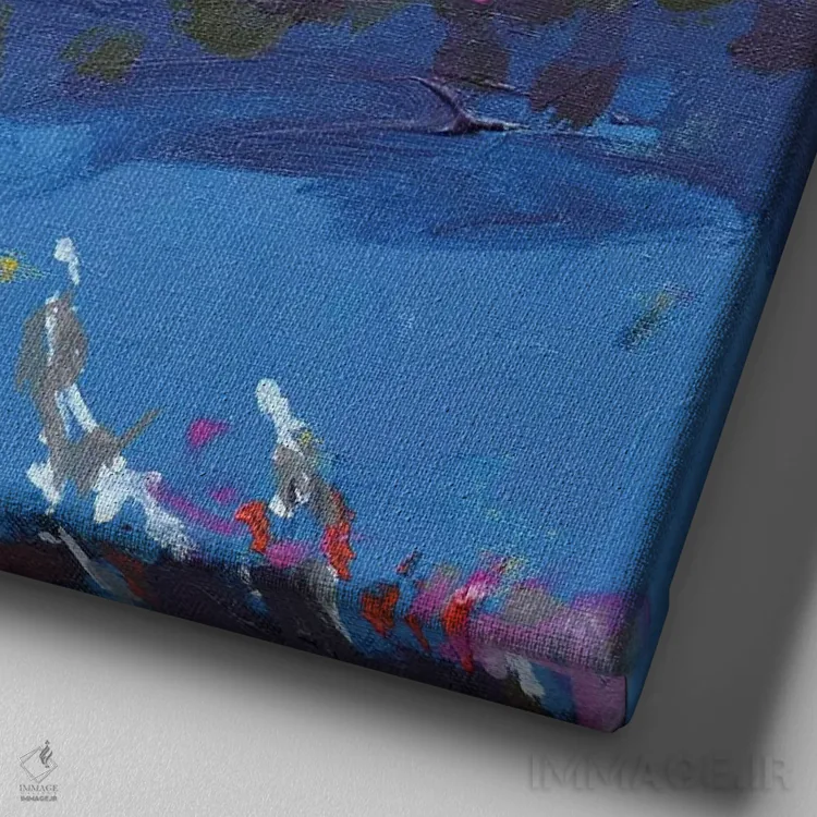 تابلو دکوراتیو درختان روی تپه اثر کیپ دکر - نمای نزدیک بافت بوم