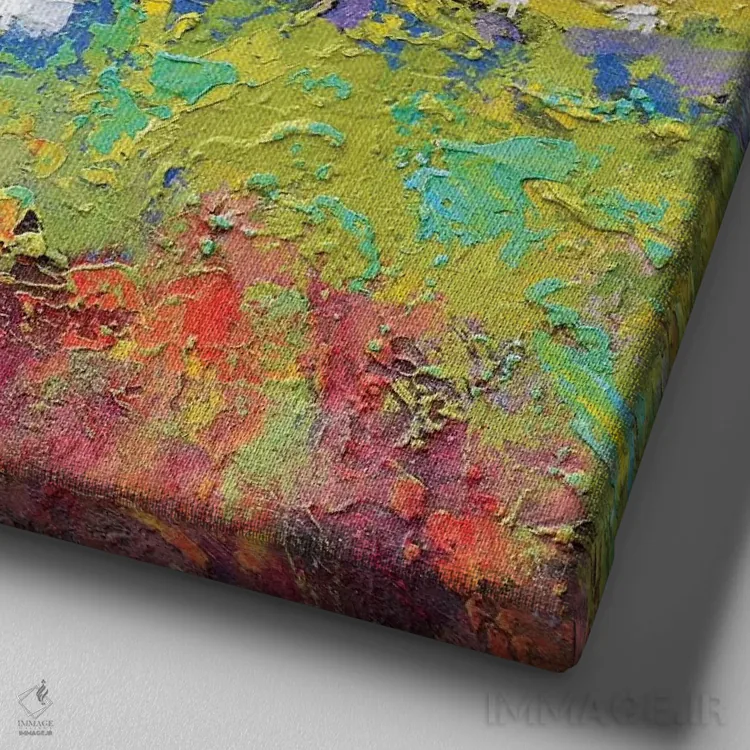 تابلو دکوراتیو مسیر جنگلی اثر کیپ دکر - نمای نزدیک بافت بوم