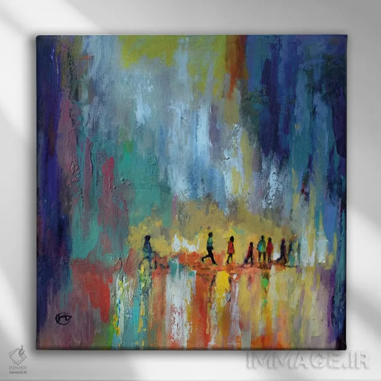تابلو انتزاعی عبورگاه اثر کیپ دکر - نمای روبهرو روی دیوار