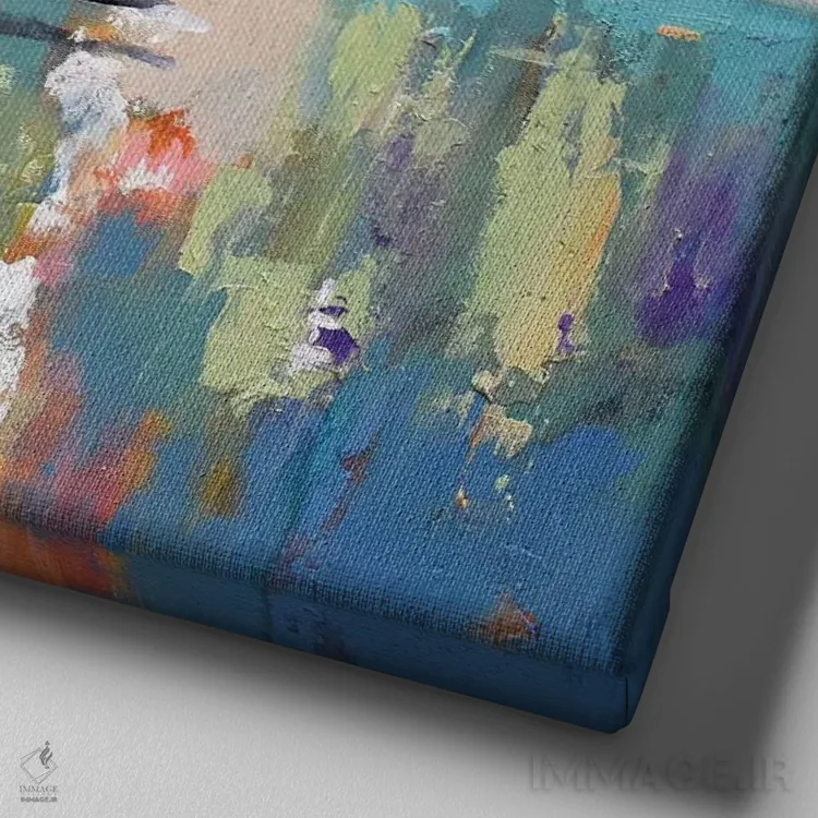 تابلو دکوراتیو نور در حال عبور از ابرها اثر کیپ دکر - نمای نزدیک بافت بوم