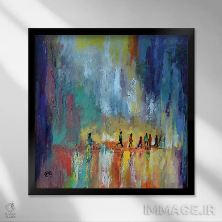 تابلو انتزاعی عبورگاه اثر کیپ دکر - نمای قابدار مشکی