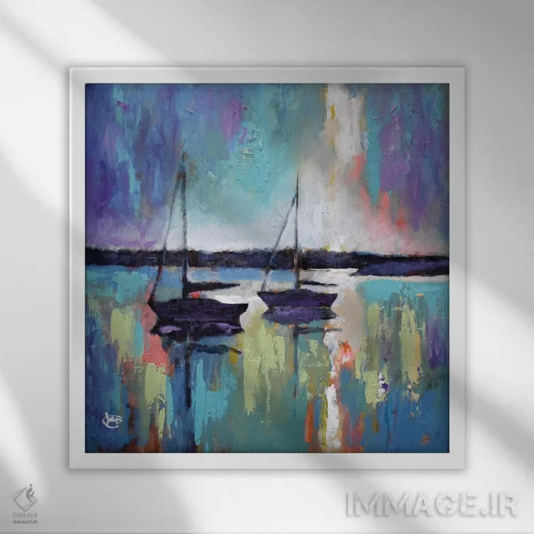 تابلو دکوراتیو نور در حال عبور از ابرها اثر کیپ دکر - نمای قابدار سفید