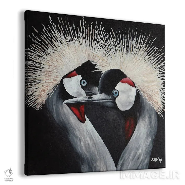 تابلو دکوراتیو درنای تاج دار اثر هنر و طراحی KAK - نمای پرسپکتیو محصول