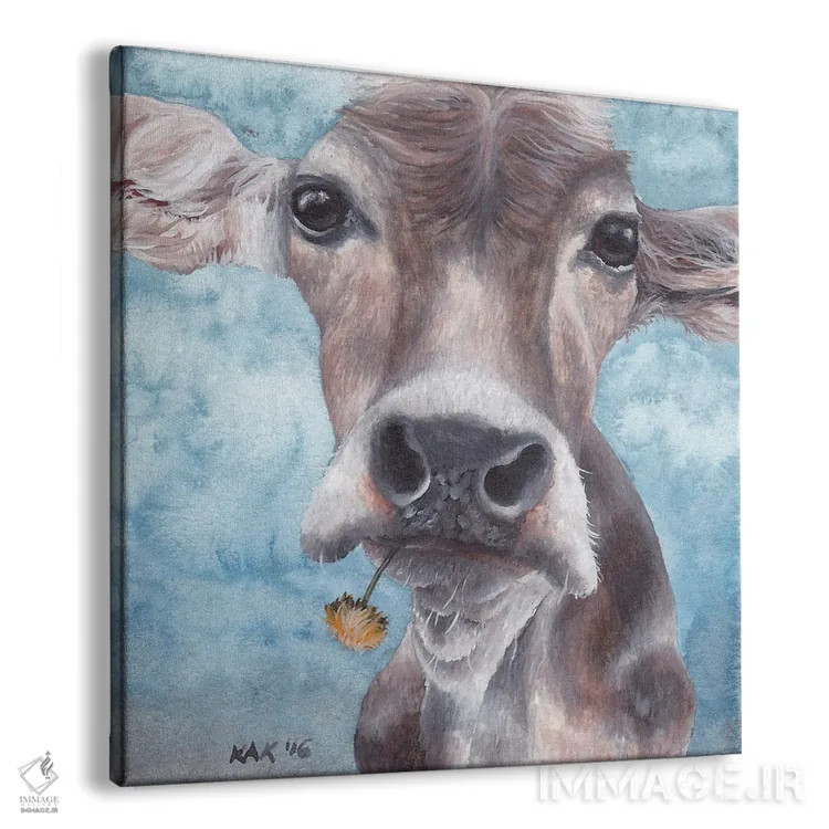 تابلو مدرن گاو I اثر هنر و طراحی KAK - نمای پرسپکتیو محصول