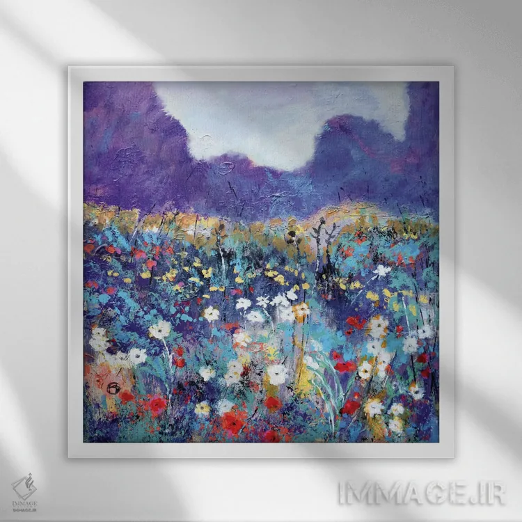 تابلو دکوراتیو گل های بهاری I اثر کیپ دکر - نمای قابدار سفید