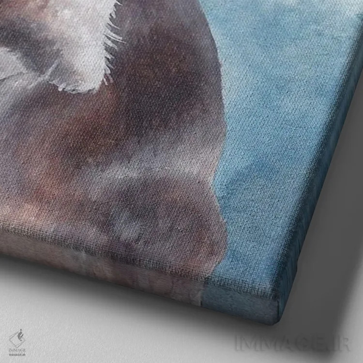 تابلو مدرن گاو I اثر هنر و طراحی KAK - نمای نزدیک بافت بوم