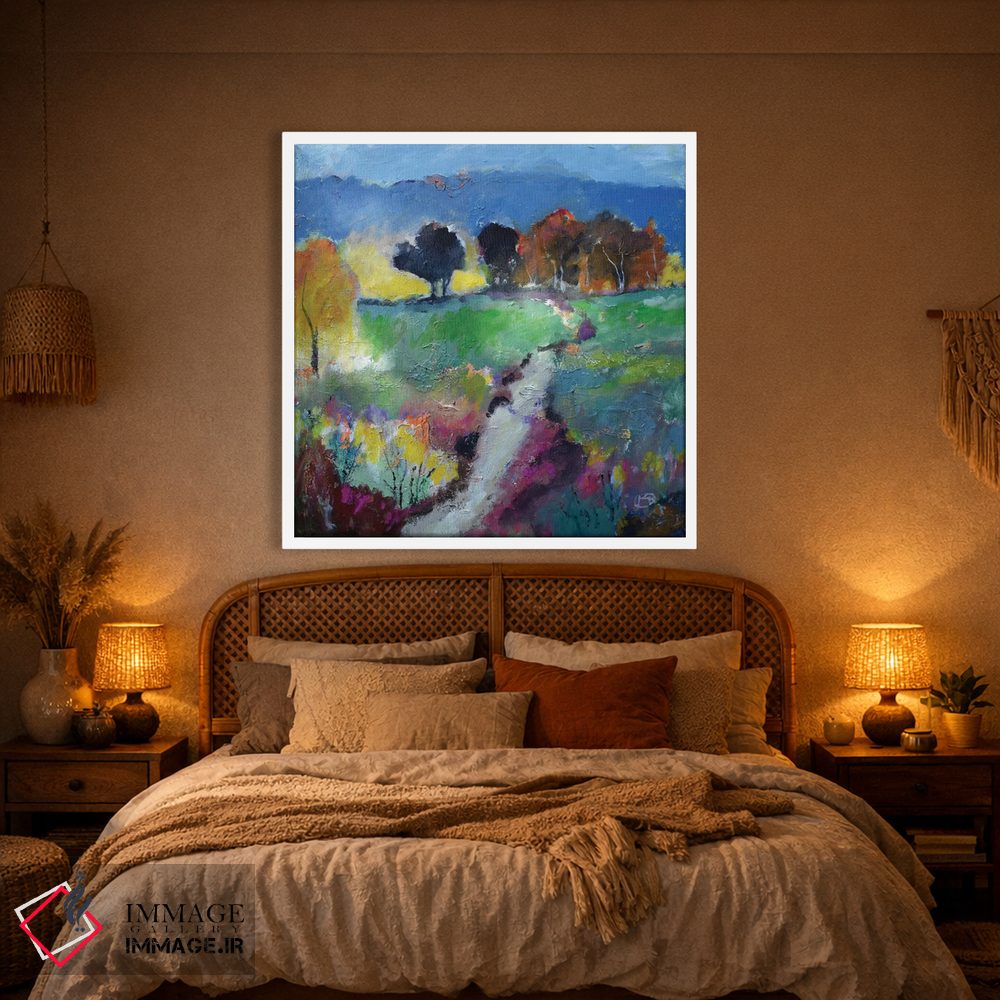 تابلو انتزاعی مزارع سبز اثر کیپ دکر - D1W