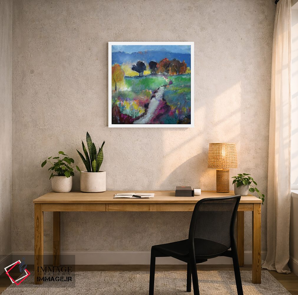 تابلو انتزاعی مزارع سبز اثر کیپ دکر - D4W
