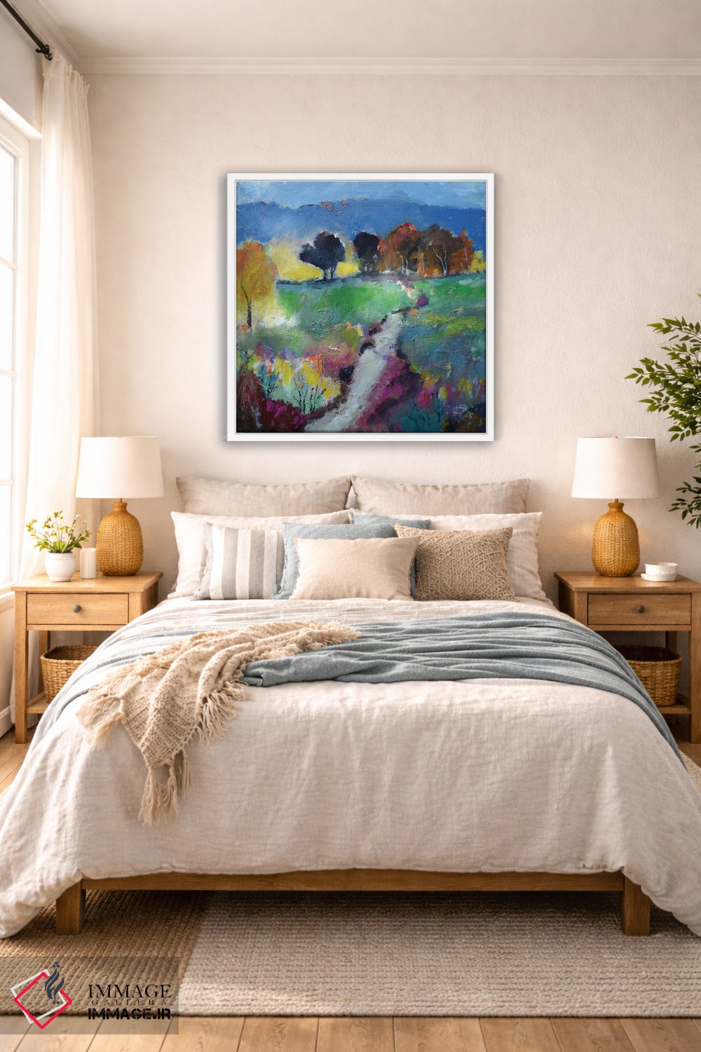 تابلو انتزاعی مزارع سبز اثر کیپ دکر - D5W