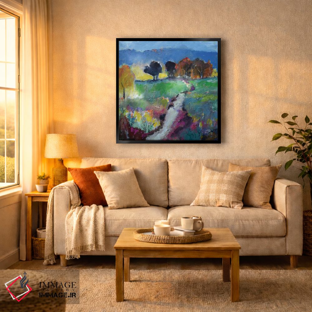 تابلو انتزاعی مزارع سبز اثر کیپ دکر - D6B