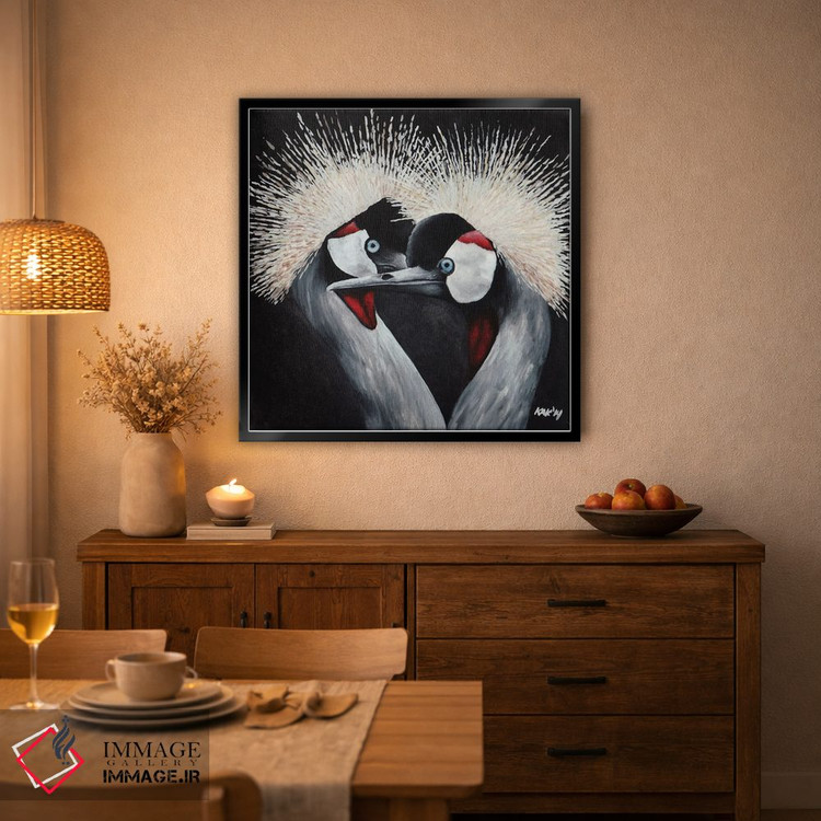 تابلو دکوراتیو درنای تاج دار اثر هنر و طراحی KAK - D3B