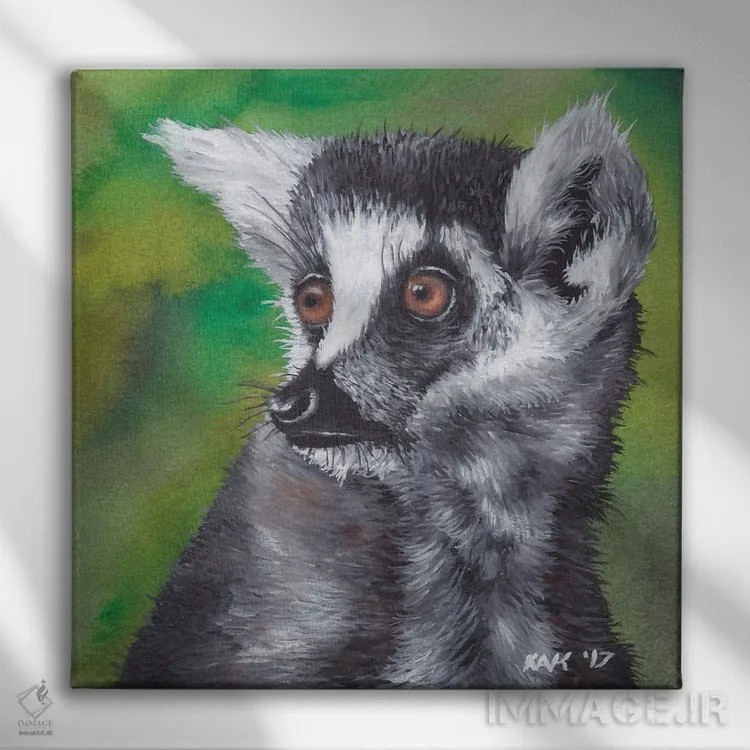 تابلو دکوراتیو لمور اثر هنر و طراحی KAK - نمای روبهرو روی دیوار