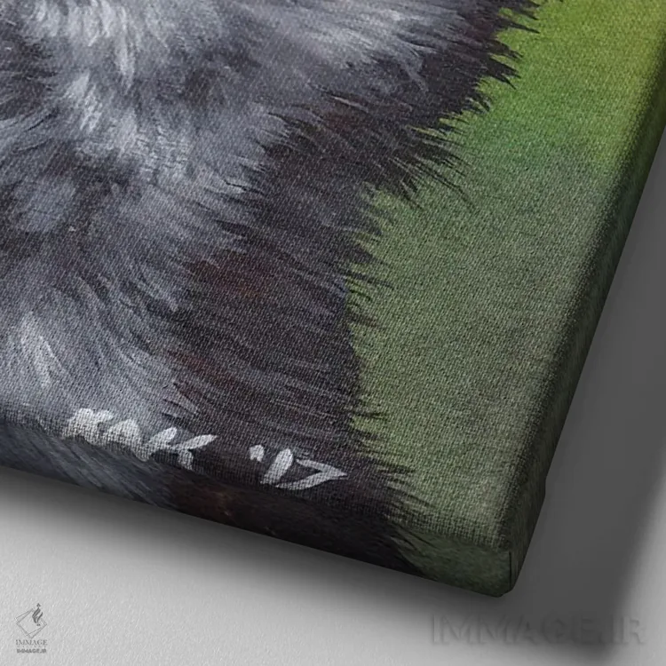 تابلو دکوراتیو لمور اثر هنر و طراحی KAK - نمای نزدیک بافت بوم