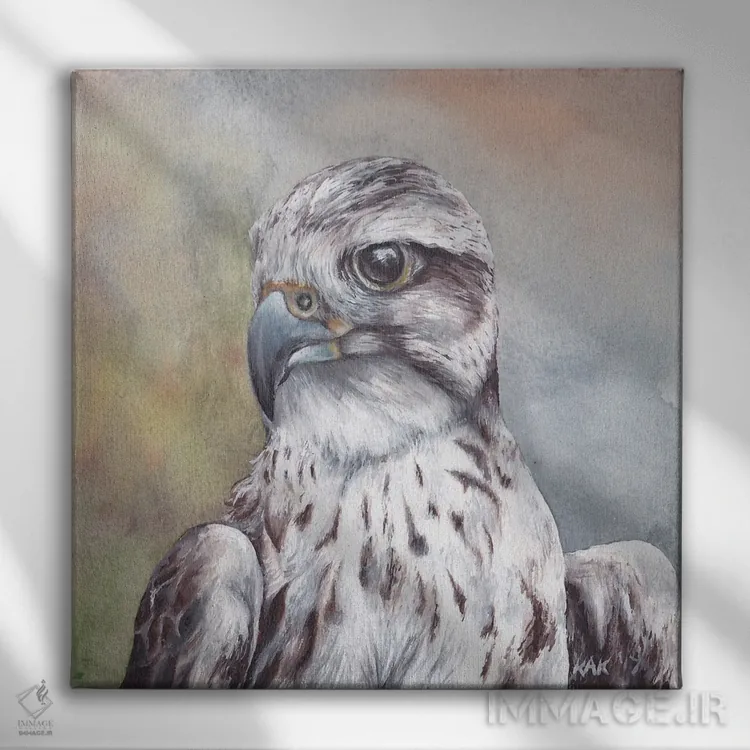 تابلو دکوراتیو شاهین اثر هنر و طراحی KAK - نمای روبهرو روی دیوار