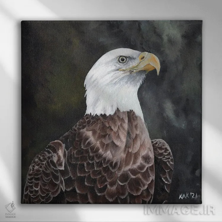 تابلو دکوراتیو عقاب II اثر هنر و طراحی KAK - نمای روبهرو روی دیوار