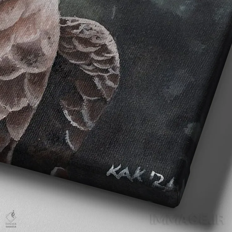 تابلو دکوراتیو عقاب II اثر هنر و طراحی KAK - نمای نزدیک بافت بوم