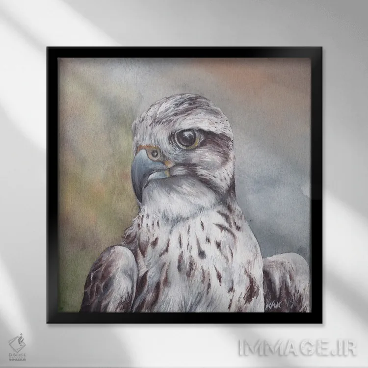 تابلو دکوراتیو شاهین اثر هنر و طراحی KAK - نمای قابدار مشکی