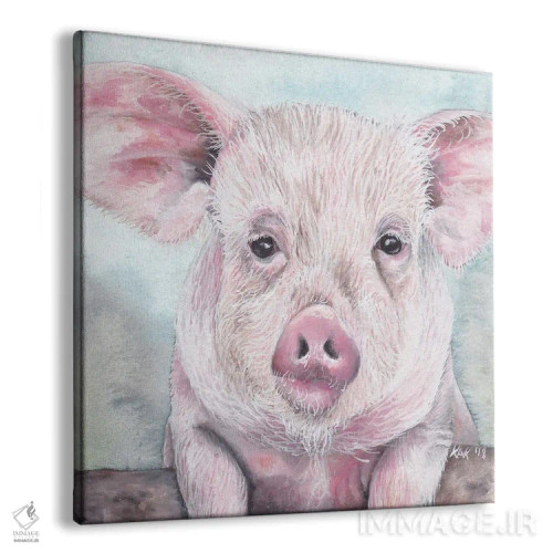 تابلو دکوراتیو خوک I اثر هنر و طراحی KAK - نمای پرسپکتیو محصول