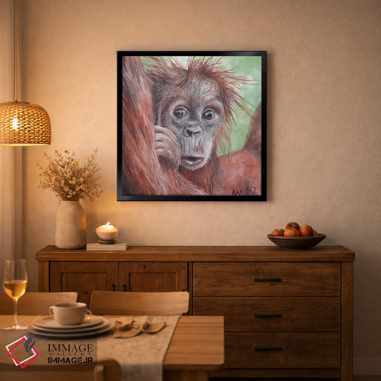 تابلو دکوراتیو اورانگوتان بچه اثر هنر و طراحی KAK - D3B