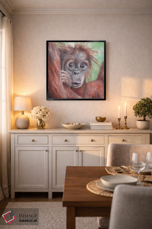 تابلو دکوراتیو اورانگوتان بچه اثر هنر و طراحی KAK - D6B