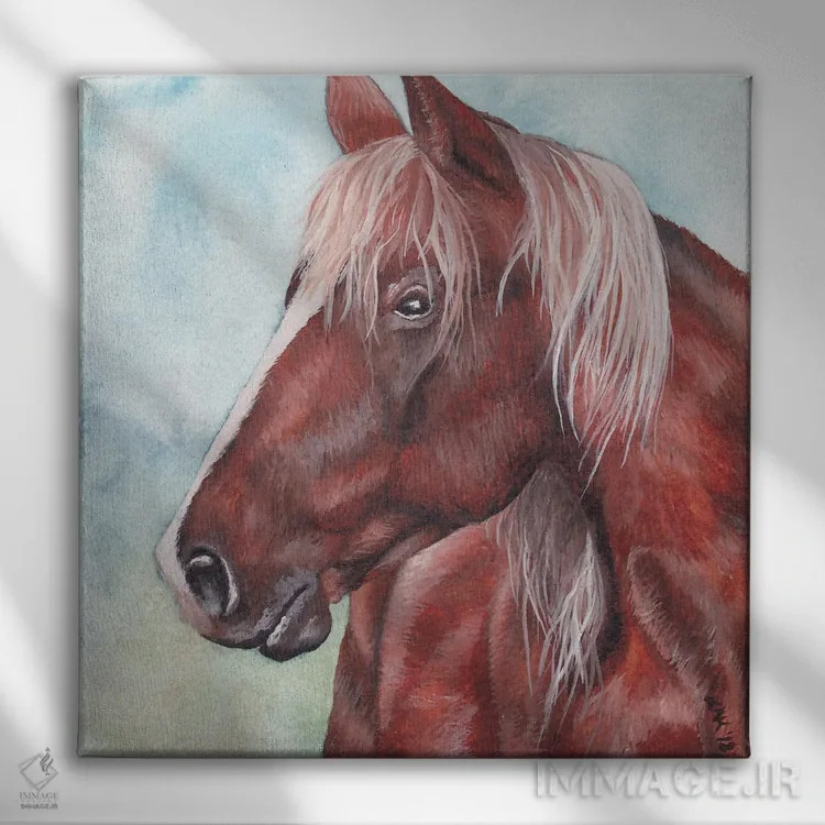 تابلو دکوراتیو اسب اثر هنر و طراحی KAK - نمای روبهرو روی دیوار