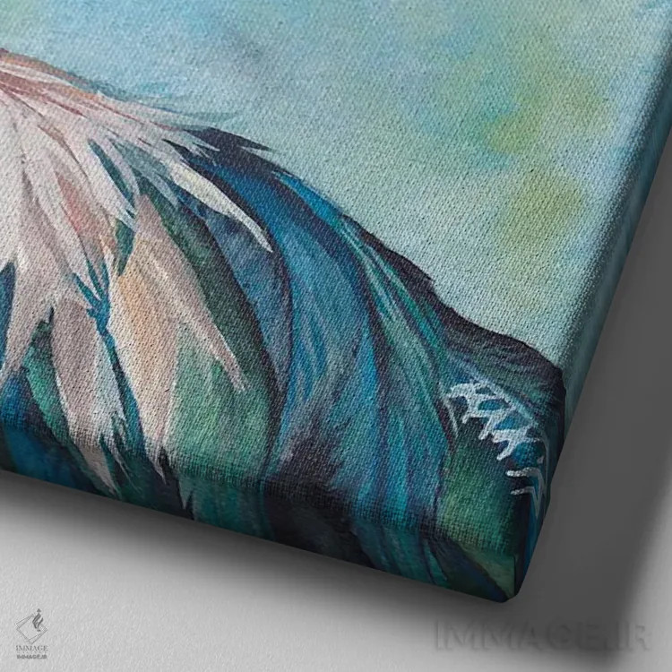 تابلو دکوراتیو خروس II اثر هنر و طراحی KAK - نمای نزدیک بافت بوم