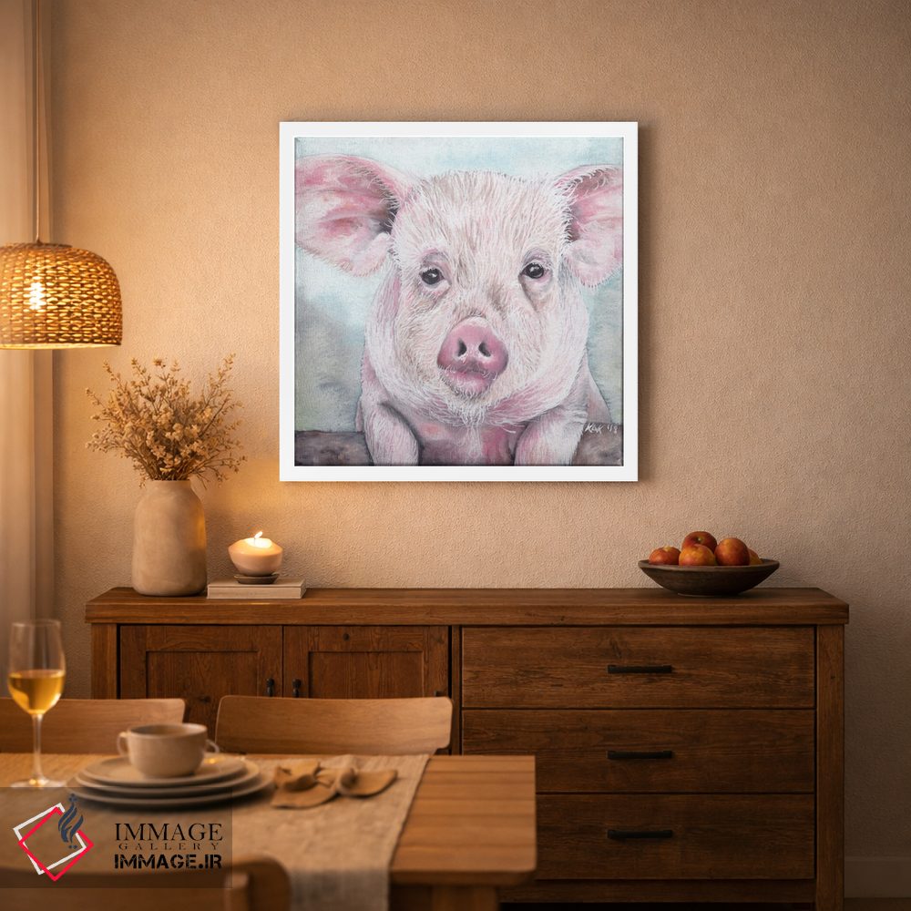 تابلو دکوراتیو خوک I اثر هنر و طراحی KAK - D3W