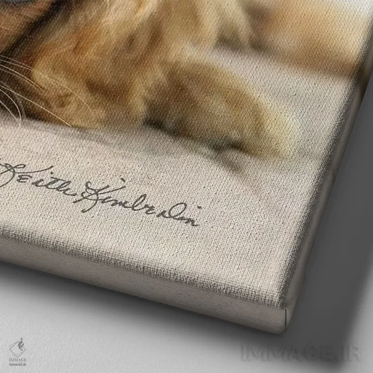 تابلو دکوراتیو سنگ ریزه ها اثر کیت کیمبرلین - نمای نزدیک بافت بوم