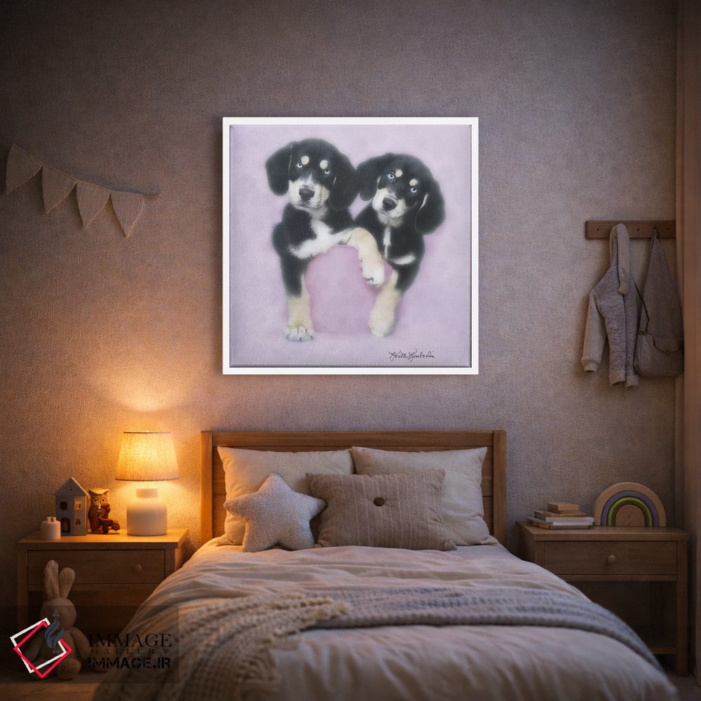 تابلو دکوراتیو زیبا با لباس صورتی اثر کیت کیمبرلین - D1W