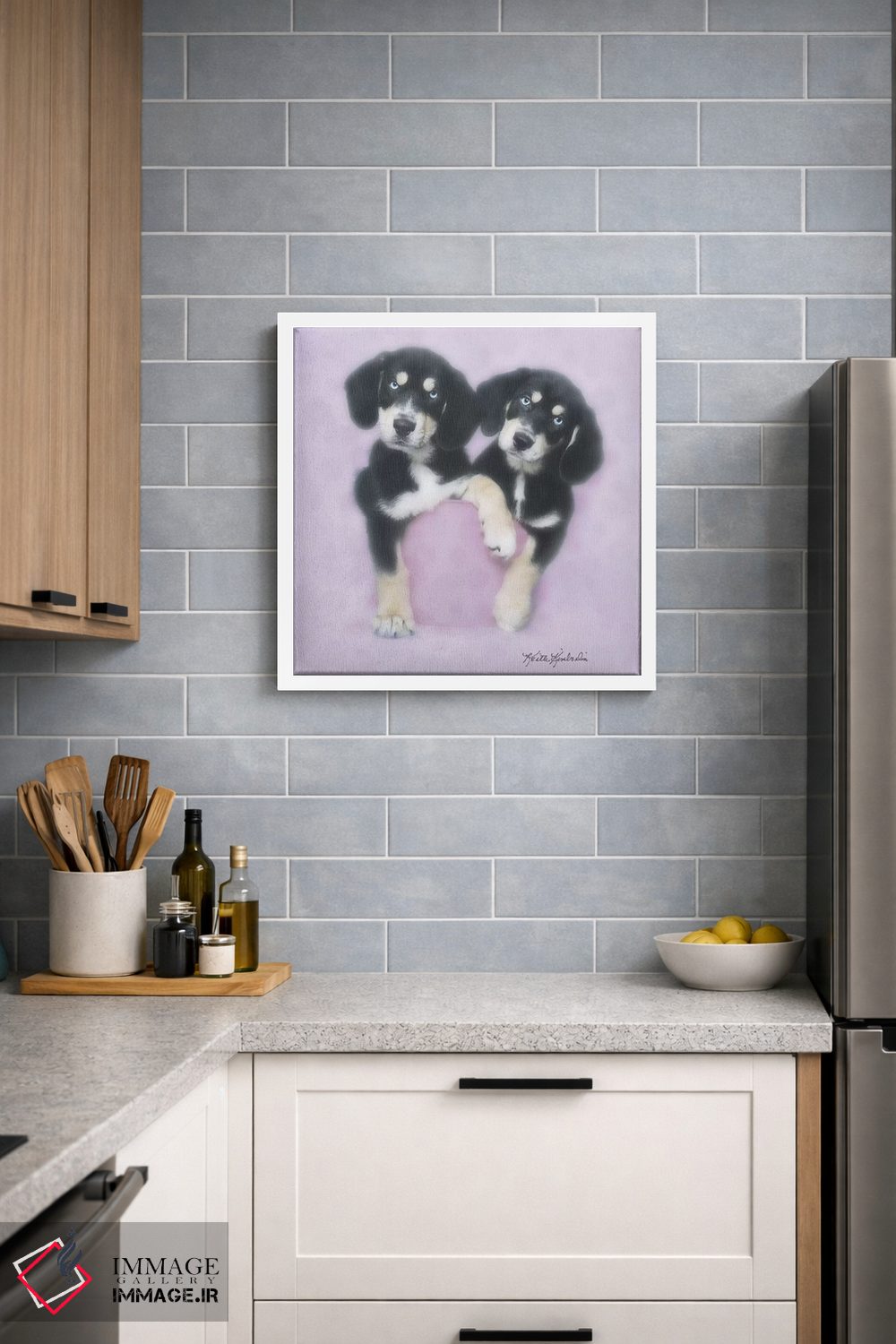 تابلو دکوراتیو زیبا با لباس صورتی اثر کیت کیمبرلین - D2W