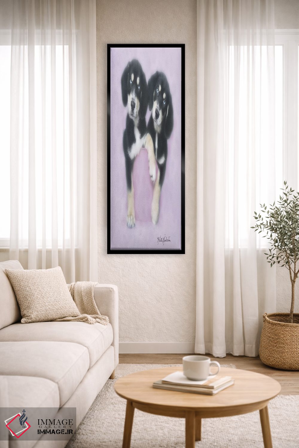 تابلو دکوراتیو زیبا با لباس صورتی اثر کیت کیمبرلین - D5B