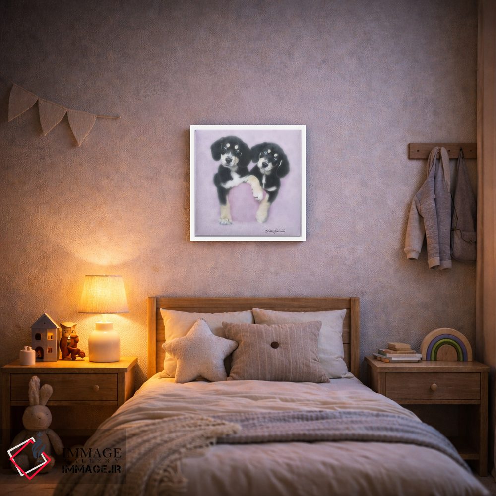 تابلو دکوراتیو زیبا با لباس صورتی اثر کیت کیمبرلین - D6W