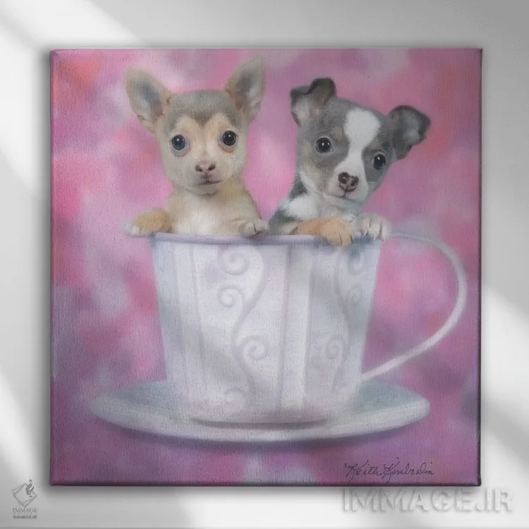 تابلو دکوراتیو چای برای دو نفر اثر کیت کیمبرلین - نمای روبهرو روی دیوار