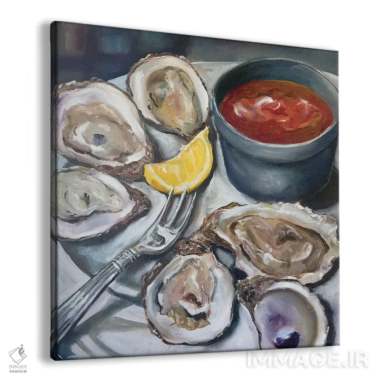 تابلو دکوراتیو پیش غذای صدف اثر کریستین کاینر - نمای پرسپکتیو محصول