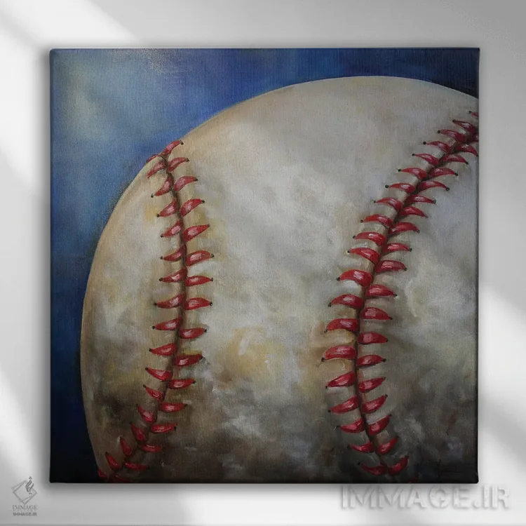 تابلو دکوراتیو بیسبال اثر کریستین کاینر - نمای روبهرو روی دیوار
