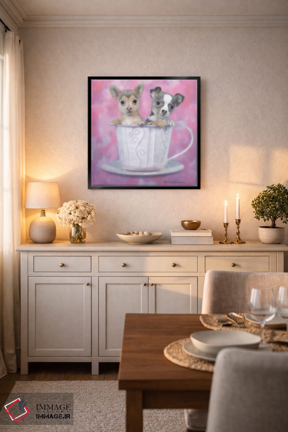 تابلو دکوراتیو چای برای دو نفر اثر کیت کیمبرلین - D6B