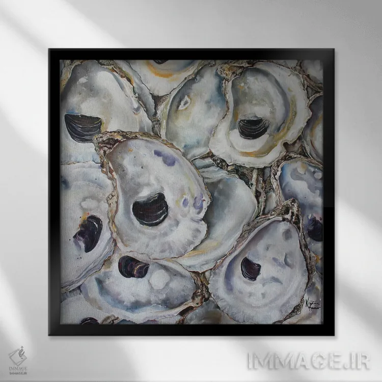 تابلو دکوراتیو صدف های خالی اثر کریستین کاینر - نمای قابدار مشکی