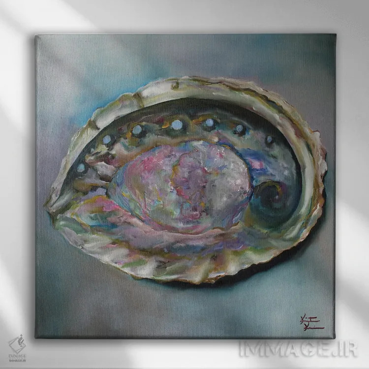 تابلو دکوراتیو صدف آبالون اثر کریستین کاینر - نمای روبهرو روی دیوار