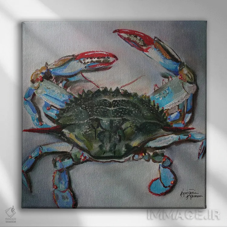 تابلو دکوراتیو خرچنگ خلیجی اثر کریستین کاینر - نمای روبهرو روی دیوار