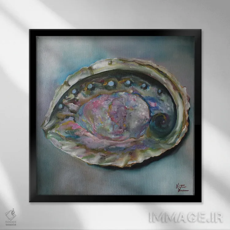 تابلو دکوراتیو صدف آبالون اثر کریستین کاینر - نمای قابدار مشکی