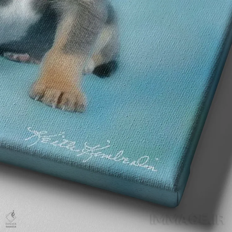 تابلو دکوراتیو دوقلو بودن اثر کیت کیمبرلین - نمای نزدیک بافت بوم