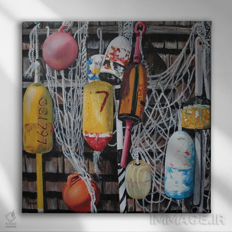 تابلو دکوراتیو بویه های تابستانی اثر کریستین کاینر - نمای روبهرو روی دیوار