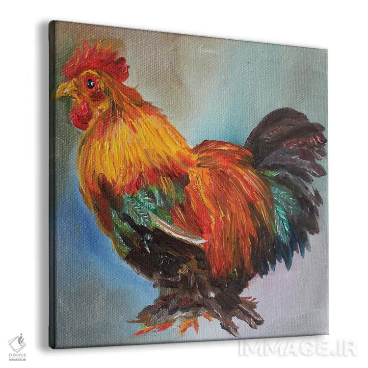 تابلو دکوراتیو خروس اثر کریستین کاینر - نمای پرسپکتیو محصول