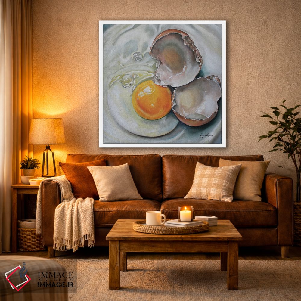 تابلو دکوراتیو تخم مرغ قهوه ای شکسته اثر کریستین کاینر - D2W