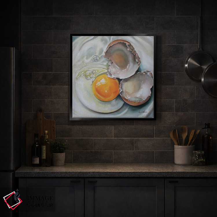 تابلو دکوراتیو تخم مرغ قهوه ای شکسته اثر کریستین کاینر - D4B