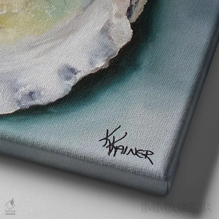 تابلو دکوراتیو صدف ویرجینیا اثر کریستین کاینر - نمای نزدیک بافت بوم