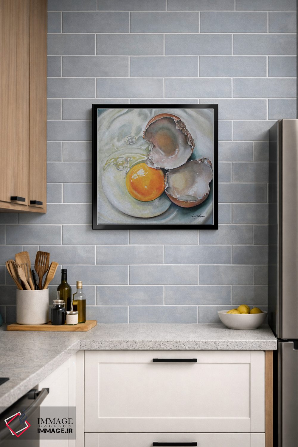 تابلو دکوراتیو تخم مرغ قهوه ای شکسته اثر کریستین کاینر - D5B