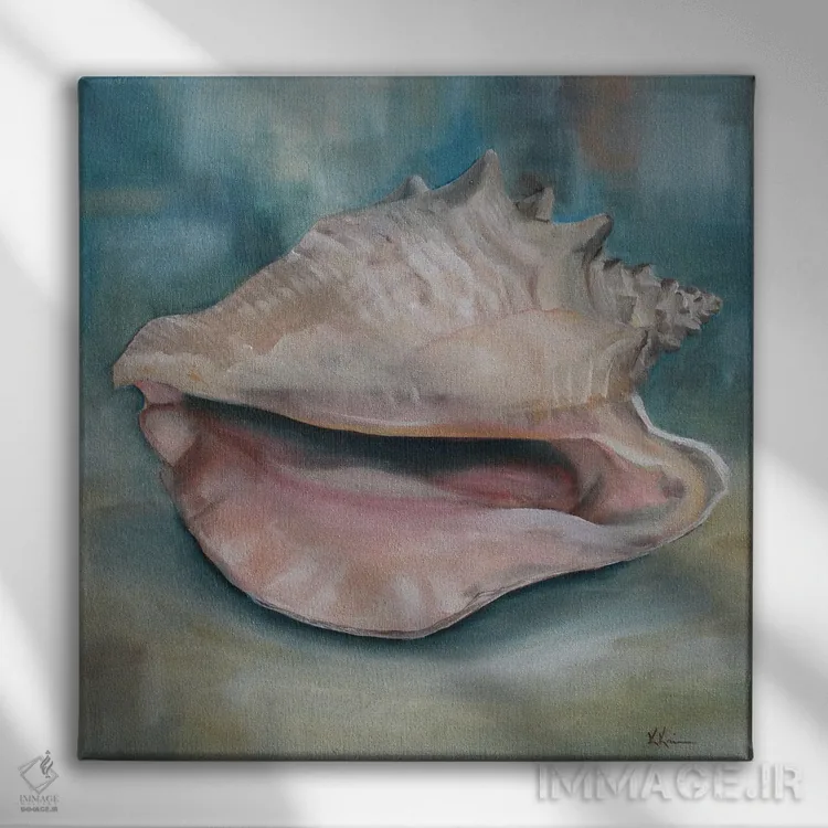 تابلو دکوراتیو صدف کونک اثر کریستین کاینر - نمای روبهرو روی دیوار
