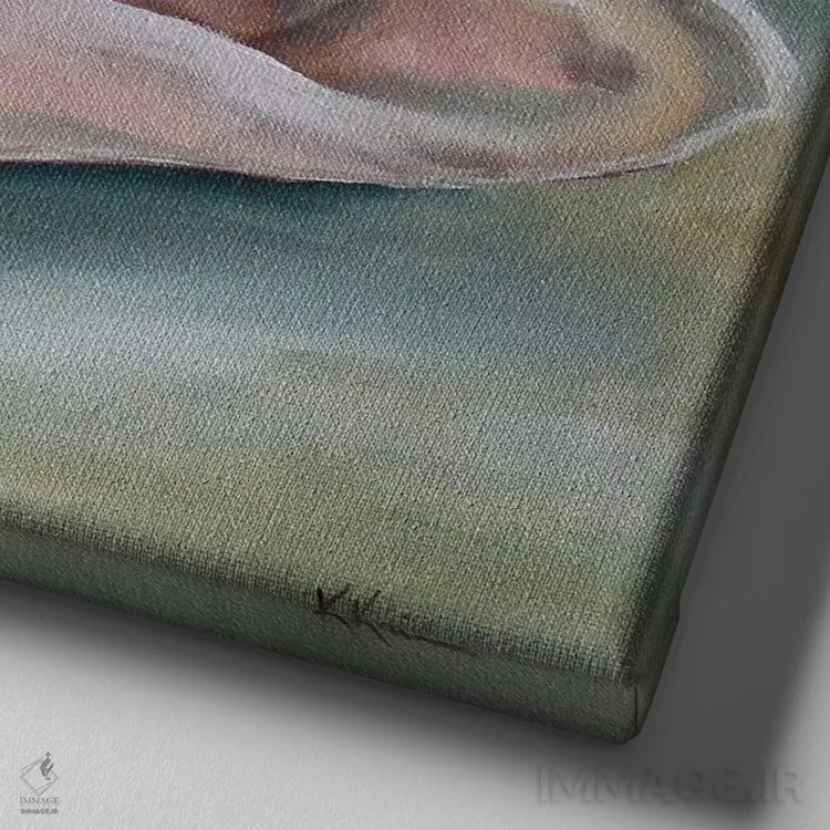 تابلو دکوراتیو صدف کونک اثر کریستین کاینر - نمای نزدیک بافت بوم